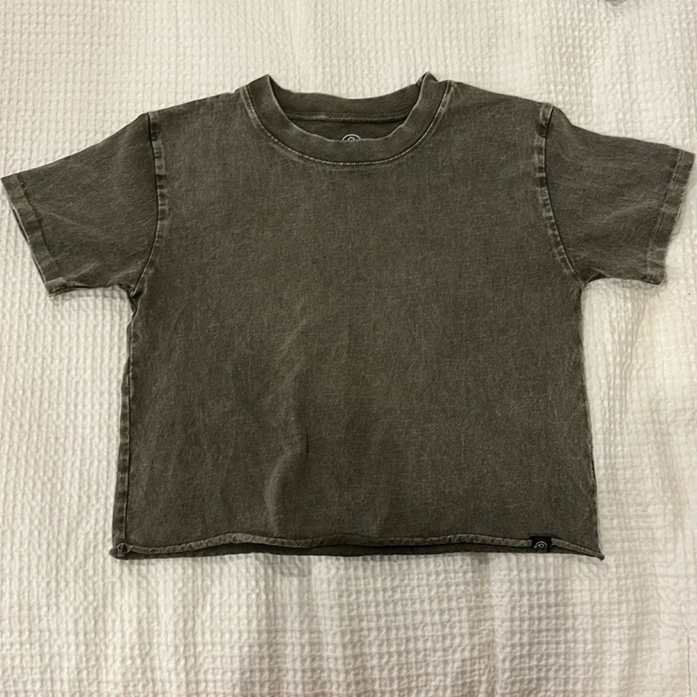 nordstroms dark green cropped tee